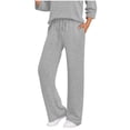 thumbnail image 2 of Yuyuzo Pants for Women Casual Ribbed Knit Fall Fashion Pants Drawstring High Waisted Straight Leg Lounge Trousers, 2 of 6
