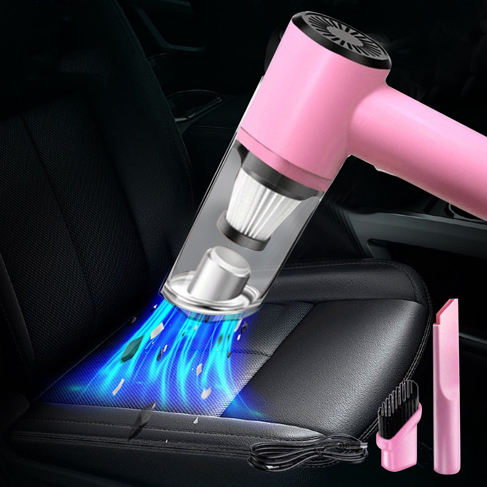 YIMWNYI Wireless Car Vacuum Cleaner High Power Suction Handheld Vacuum, Portable USB Rechargeable Mini Vacuum for Car and Home, Lightweight and Durable with Multiple Accessories