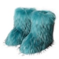 thumbnail image 2 of LSLJS Women's Winter Faux Fur Boots Round Toe Warm Fuzzy Furry Snow Boots Imitation Plus Cashmere Snow Shoes, 2 of 7