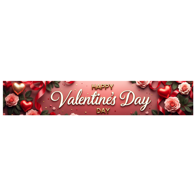 Valentine's Day Party Decoration Banner Heart Design Backdrop Event Photo Props Love Celebration Romance Gift Box Background