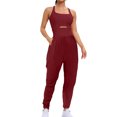 thumbnail image 2 of RXIRUCGD Womens Running Onesie Workout Rompers Outfits Exercise Jumpsuits Gym Yoga, Wine, Size: S, 2 of 8