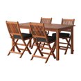 thumbnail image 1 of CorLiving Miramar Hardwood Outdoor Dining Set, 5pc, 1 of 8