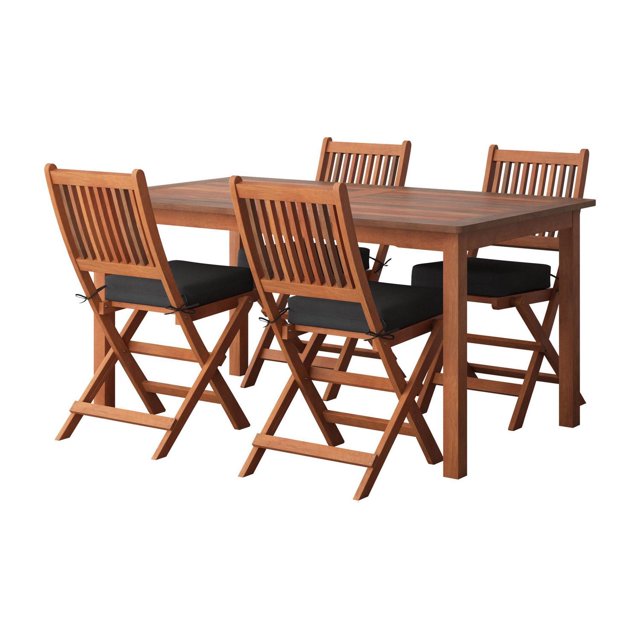 CorLiving Miramar Hardwood Outdoor Dining Set, 5pc