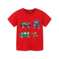 thumbnail image 1 of Penkiiy T-Shirts à Manches Courtes à Col Rond pour Garçons avec Excavatrice Haut Tee Taille 2-7 Ans T-Shirt Valeur pour Tout-Petits Garçons Rouge, 1 of 6