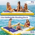 thumbnail image 4 of Costway 8 ft x 8 ft Inflatable Floating Dock with Mesh Swim Lounge Removable Insert, 4 of 10