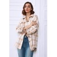 thumbnail image 2 of ORUYROP Womens Casual Plaid Shacket Button Down Long Sleeve Shirt, 2 of 5