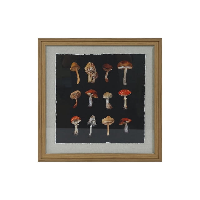 HOMETRENDS Art Mural Encadré Centré sur le devant 17,5 Po L x 0,8 Po P x 17,5 Po H Ensemble d'Impressions Encadrées sous Verre avec un Cadre Léger et un design Flottant, Prêt à Accrocher dans un Salon, au-Dessus d'Un Lit Ou dans une Entrée; Convient Aussi pour Créer un Mur de Galerie Coordonné.