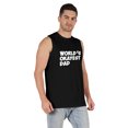 thumbnail image 2 of Inkmeso Printed Graphic World Okayest Dad€ T-Shirt For Mens Best Daddy Ever Gift T-Shirt, 2 of 7