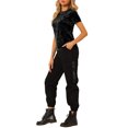 thumbnail image 3 of INSPIRE CHIC T-Shirt Décontracté en Velours Noir à Manches Courtes et Col Rond pour Femme, Taille g., 3 of 8