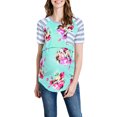 thumbnail image 1 of Julyccc Womens Maternity Floral Stripe Nursing Tunic Tops, 1 of 4