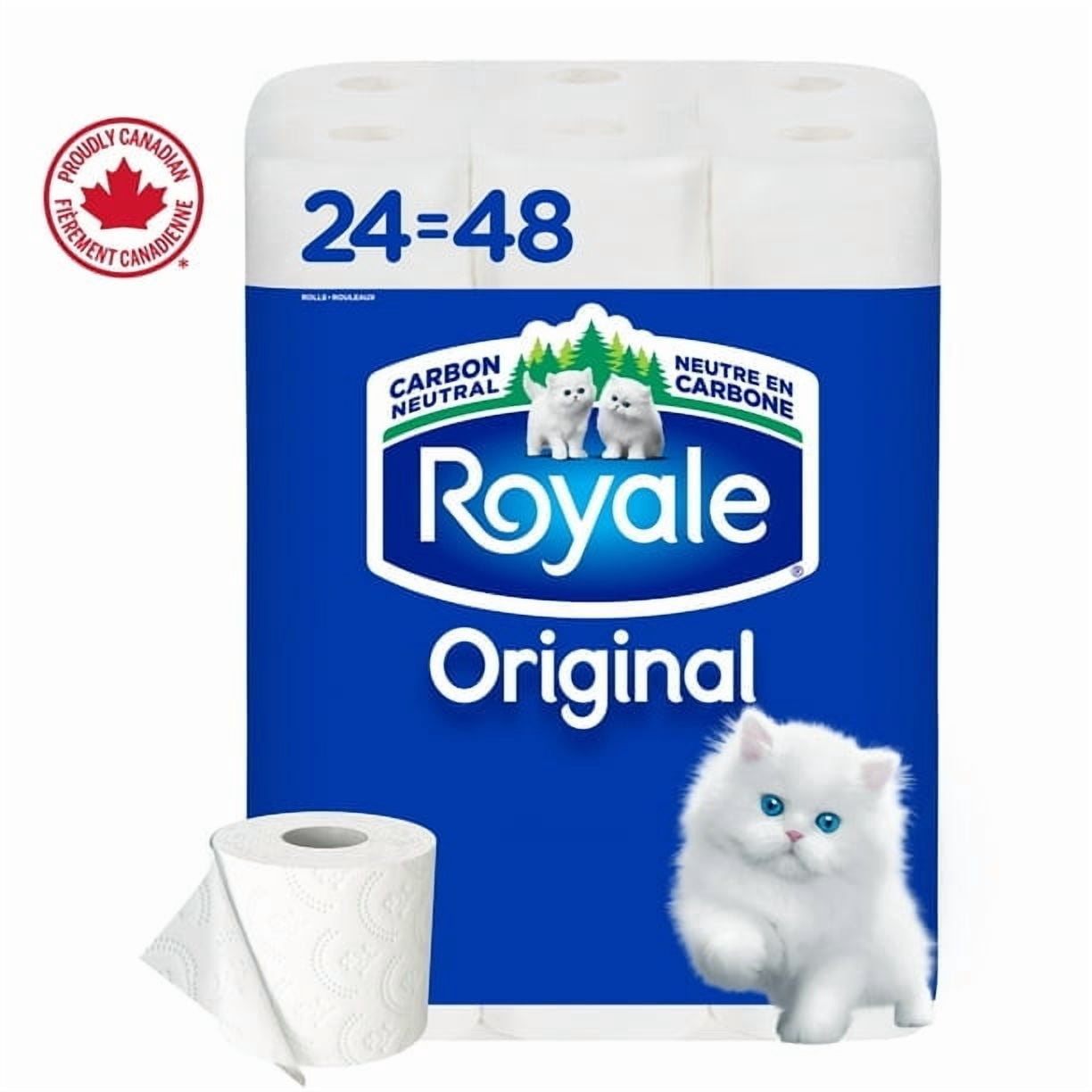 Royale Original, 2 Ply Toilet Paper, 24 Equal 48 Bathroom Tissue Rolls, 242 Toilet Paper Sheets per Roll