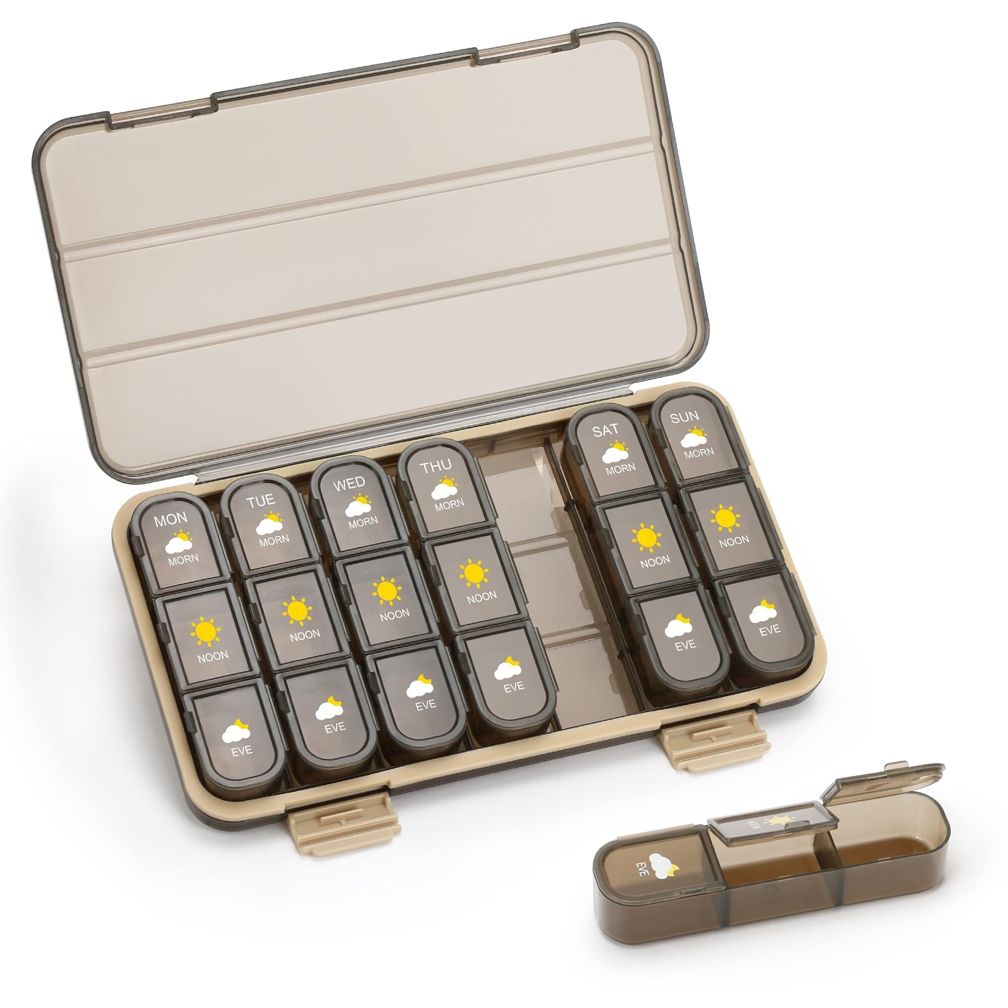 WANGQI Pill Organizer 3 Times A Day, Pill Box 7 Day - Weekly Travel Medicine Organizer Box, Large Pill Container Holder Vitamins Case Pill Dispenser
