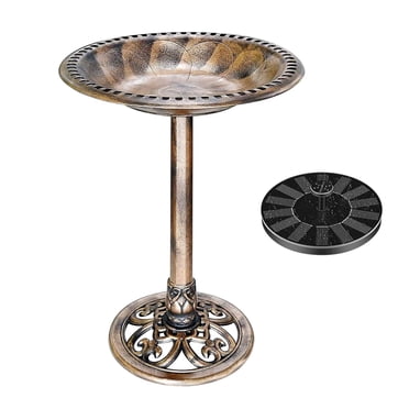 EGNMCR Solar Bird Bath Fountains, Bird Bath Bowl With Solar Pump, Solar Powered Water Combo Set With 8 Water Spray Types For Outdoor Garden Yard Patio Bird Bath Fountains