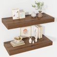 thumbnail image 2 of Floating Shelves  Deep Floating Shelf Wall Mounted  Wall Shelves  Rustic Deep Bookshelf  Extra Deeper &amp; Thicker Display Shelves for Bedroom  Living Room    Set of, 2 of 6