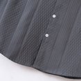 thumbnail image 4 of Besolor Mens Solid Color Knitted Shirts Lapel Long Sleeve Button down Tops Fall Plus Size Casual Work Office Blouse, 4 of 6