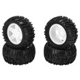 thumbnail image 3 of RC Tires and Wheel Rims Set, 82MM Durable Strong Grip High Performance RC Rubber Tires  for 1/14 RC Off Road Car Black,White,Green, 3 of 7