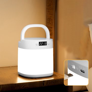 EGNMCR Night Light Handheld Rechargeable Outdoor Emergency Bedside Sleep Baby Feeding Eye Protection Mother And Baby Soft Light Clock Desk Lamp night lamp