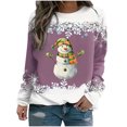 thumbnail image 1 of Rbaofujie Chandails à Capuchon Mignons Noël Femmes Mode Décontractée Imprimé Col Rond Ample Manches Longues Hauts Blouse Chandails Rose Chandail pour Femmes, 1 of 3