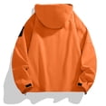 thumbnail image 4 of JGGSPWM Manteau Femme Uni à Fermeture Éclair avec Poches, Imperméable d'Extérieur, Coupe-Vent Léger de Randonnée avec Capuchon, Orange G, 4 of 8