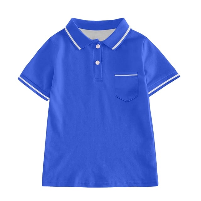 Polo pour Garçons Polo Uni Chemises de Rugby pour Garçons Chemises à Manches Courtes pour Enfants 3-4 Ans