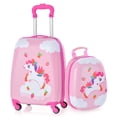 thumbnail image 1 of Costway 2PC Kids Carry On Luggage Set 12" Backpack and 16" Rolling Suitcase for Travel, 1 of 10