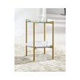 thumbnail image 2 of Signature Design by Ashley Wynora Contemporary Round End Table with Glass & Faux Marble, White & Gold, 2 of 2