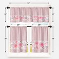 thumbnail image 4 of Pink Rose Kitchen Curtains Floral Window Curtains Valance and Tier Set 36 Inch, Romantic Flowers Delicate Rod Pocket Short Tier Curtain, Chic Classic Small Cafe Curtains for Kitchen Decor, 4 of 5