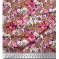 thumbnail image 1 of Soimoi Rayon Fabric Butterfly & Orchids Floral Print Sewing Fabric Yard 56 Inch Wide, 1 of 3