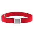 thumbnail image 2 of Ceinture Élastique Ajustable pour Enfants avec Boucle Carrée Argentée - Rouge, 2 of 4