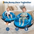 thumbnail image 3 of 12V Electric Bumper Car for Kids – 360° Spinning Ride-On Vehicle with Remote Control, LED Lights, Soft Soft Seat, Rechargeable Battery, Indoor/Outdoor Amusement Car, Gift – Blue, 3 of 8