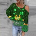 thumbnail image 1 of Débardeurs pour Femmes Mode Sweat-Shirt Imprimé Jour de St.Patrick Chemise à Épaulette Graphique à Manches Longues Tops, 1 of 5