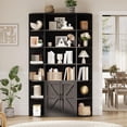 thumbnail image 3 of EastVita 6 Tier Tall Bookshelf with Storage, Modern Farmhouse Bookcase, Black, 3 of 6