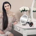 thumbnail image 4 of Un Miroir de Maquillage à DEL Grossissant à Batterie Rechargeable, Design Portable avec Support Ajustable pour une Application de Maquillage Précise #N18ji, 4 of 5