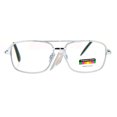 thumbnail image 1 of SA106 Rectangular Metal Frame Multi 3 Focus Progressive Reading Glasses Silver +3.0, 1 of 4