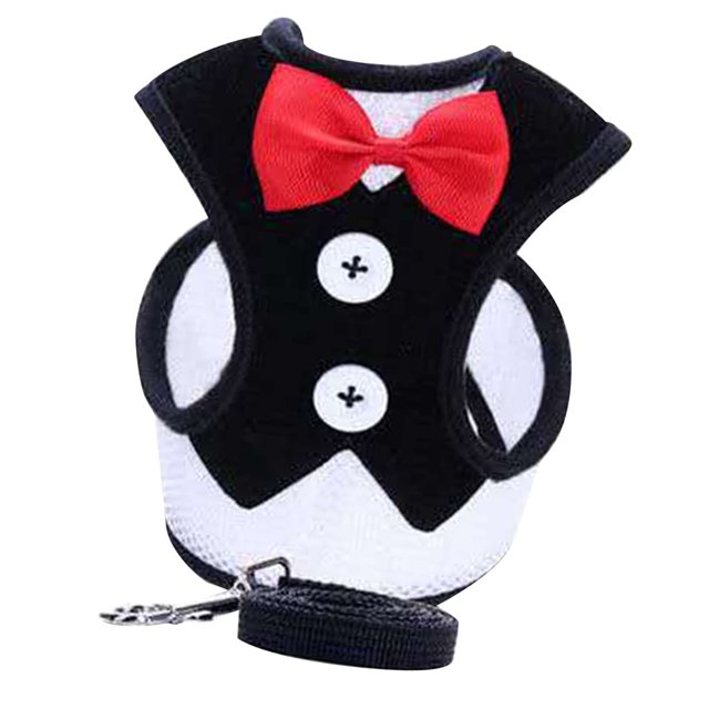 <p>Dog Harness Leash, Durable Bow Tie Sturdy Pet Vest Traction Rope Set Comfortable Breathable Colorful For Walking</p>