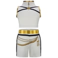 thumbnail image 2 of 3PC Girls Rock Star Stage Costume Halloween Jacket T-Shirt Shorts Set, Size 7-8Y, 2 of 6