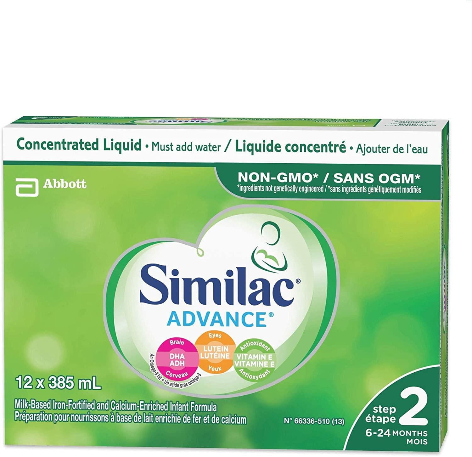 Similac Advance Step 2 Non-GMO Baby Formula, Infant Formula, 6-24 Months, 12x385mL Concentrated Liquid Cans