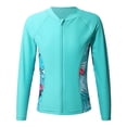 thumbnail image 1 of Riismen Girls Long Sleeve Rash Guard Shirts Vest Summer Beachwear Sun Protection Swim Coat Quickly Drying Swimming Costume Green 12, 1 of 7