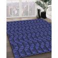 thumbnail image 3 of Ahgly Company Machine Washable Indoor Square Transitional Royal Blue Area Rugs, 7' Square, 3 of 7