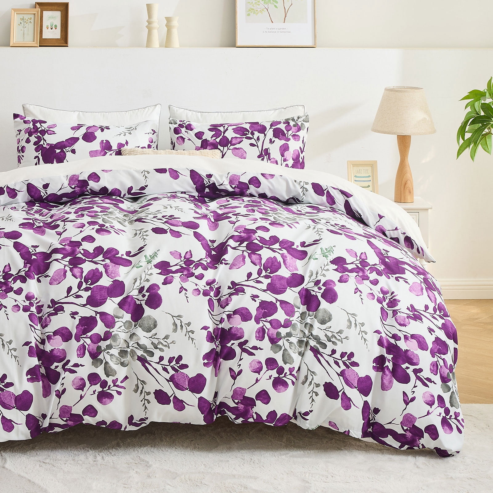 Hitime Queen Duvet Cover Set, Soft & Breathable Microfiber 3 Pieces Queen Bedding Sets, Pattern Queen Comfy Duvet Cover Set, with Zipper Closure (Queen)