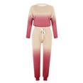 thumbnail image 5 of Yuyuzo Ensemble 2 Pcs Automne pour Femmes Patchwork Manches Longues et Pantalon Resserré Ensemble Détente, 5 of 5