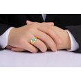 thumbnail image 2 of RYLOS Men's Rings 14K Yellow Gold Classic 7X5MM Oval Gemstone & Diamond Ring Blue Topaz December Birthstone Rings For Men, Gold Rings Size 10, 2 of 7