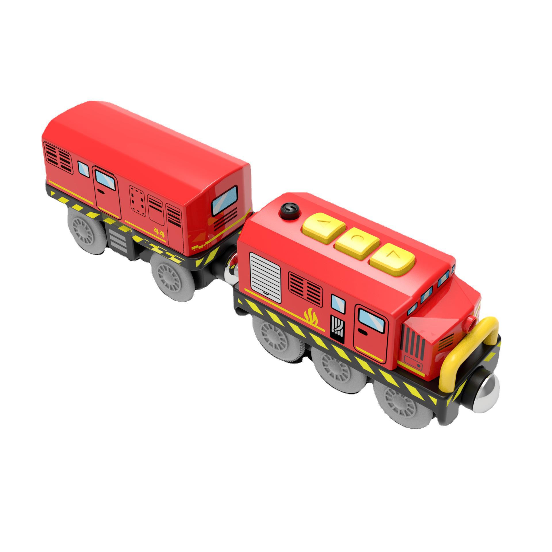 Battery Operated Locomotive Pay Train Set Fit for Wooden Railway Track Powerful Engine Bullet Electric Train for Boys Girls Gift red Train
