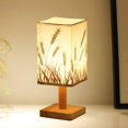 thumbnail image 4 of GROWTH TANK Bedside Table Lamp, Table Lamp with Linen Shade, Small Nightstand Lamp Wheat, 4 of 8