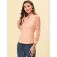 thumbnail image 3 of INSPIRE CHIC Blouse à Pois Semi-Transparente à Manches Longues pour Femme à Col Noué Rose m, 3 of 5