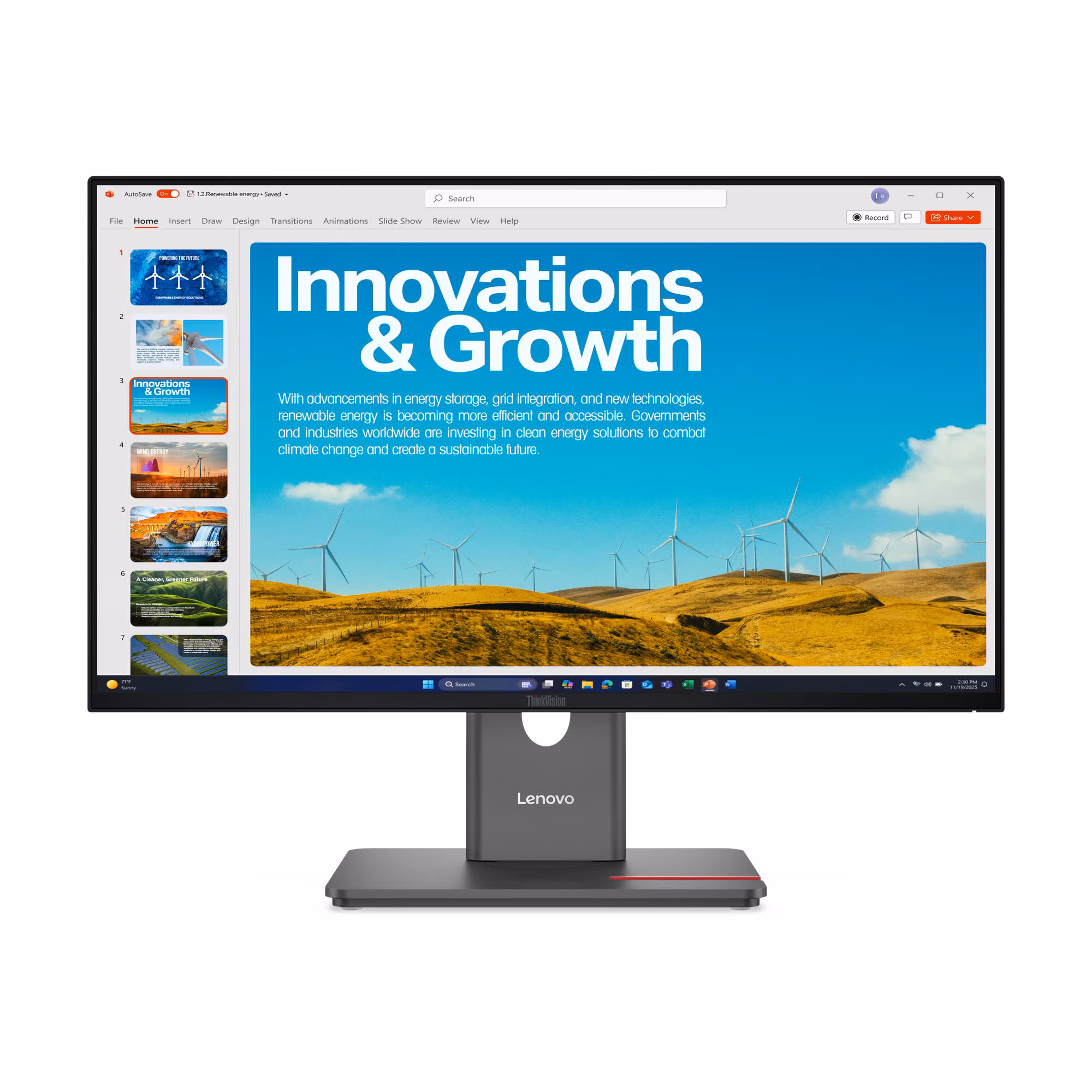 Lenovo ThinkVision P24QD-40 24", 2560 x 1440, Eclipse Black, 64B1GAR1UZ