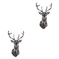 thumbnail image 1 of Decodeary Self Adhesive 3D Deer Head Mirror Wall Sticker For Easy Application black XXL 2Set, 1 of 6