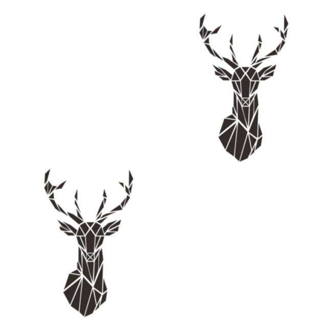 Decodeary Self Adhesive 3D Deer Head Mirror Wall Sticker For Easy Application black XXL 2Set