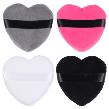 KAKOWELY Cotton Makeup Puff 4pcs Heart Shape Cotton Powder Puff Face Makeup Powder Puff Makeup Tool3.94"X3.94"X0.39"