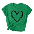 thumbnail image 2 of Styesk T-Shirts pour Femmes Confortables Doux Col Rond T-Shirts Chandail Mode Léger Manches Courtes T-shirt Saint-Valentin Graphique Décontracté Grande Taille Hauts Imprimé Cœur Hauts de Sortie, 2 of 3